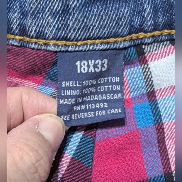 Full Blue size 18 flannel lined/insulated jeans, 33" long - Picture 8 of 11
